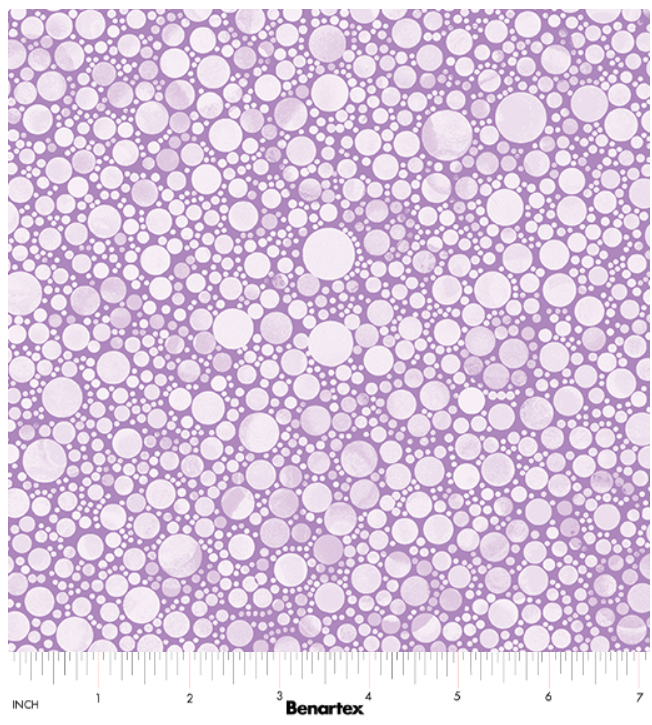 Benartex Cat Artistry Circle Pop Light Purple quilting fabric