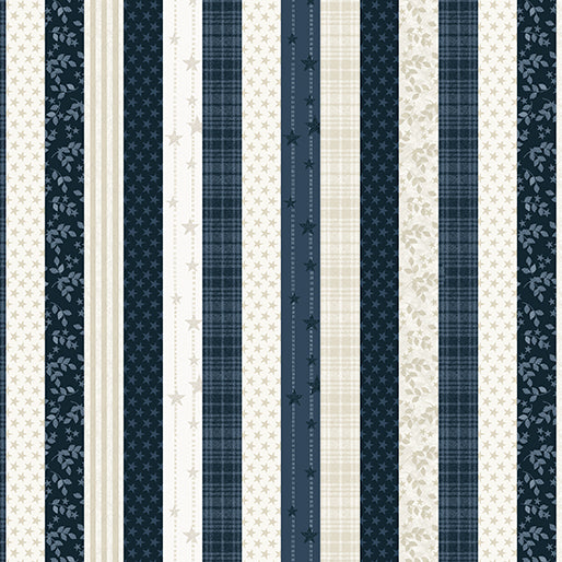 American Valor Patriotic Stripe Navy quilting fabric by Benartex