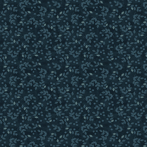 American Valor Star Vine Navy patriotic quilting fabric by Benartex