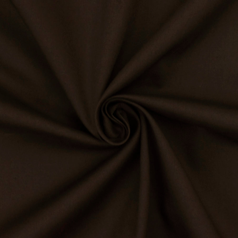 Night Brown Solid Stretch Cotton Poplin Woven Fabric
