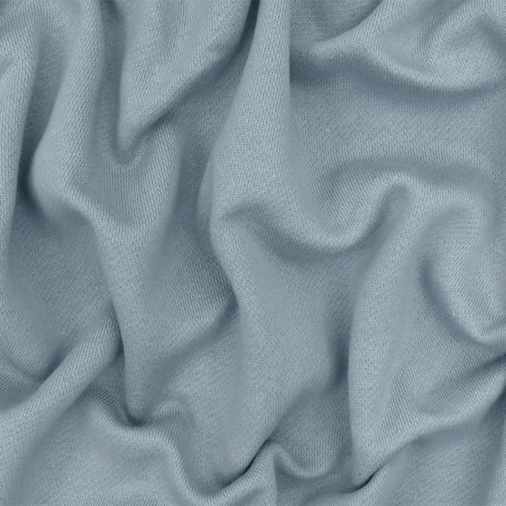 Ash Sky Blue 19 oz Cotton Sweatshirt Fleece Knit Fabric - Heavy Weight