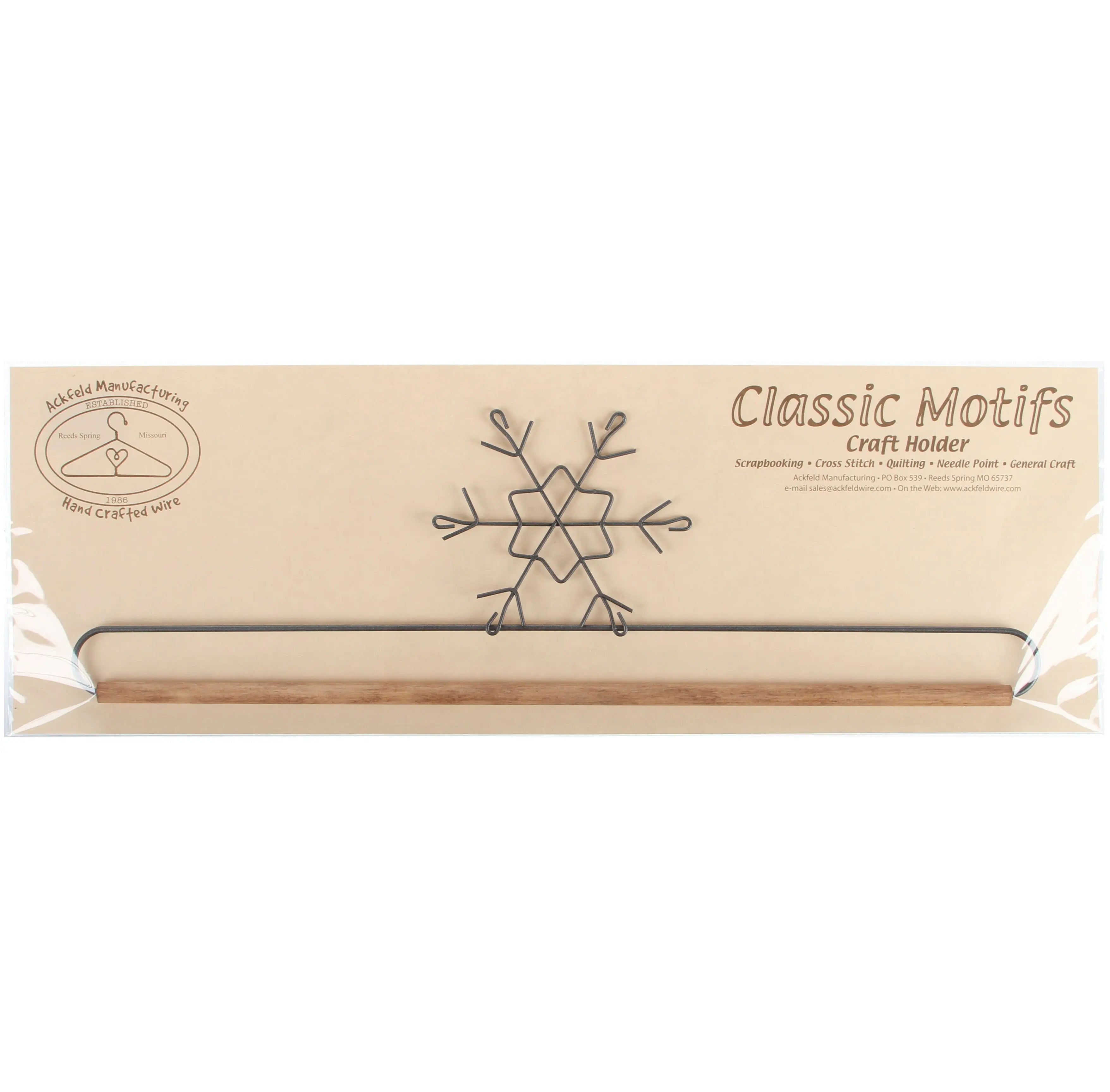 16in Snowflake Holder With Dowel Grey Tex - Linda's Electric Quilters