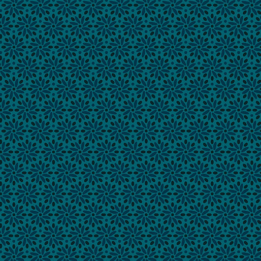 Transparency - Daisy - Teal 44" / 45" Fabric Per Yard