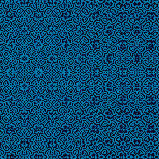 Transparency - Medallion - Blue 44" / 45" Fabric Per Yard