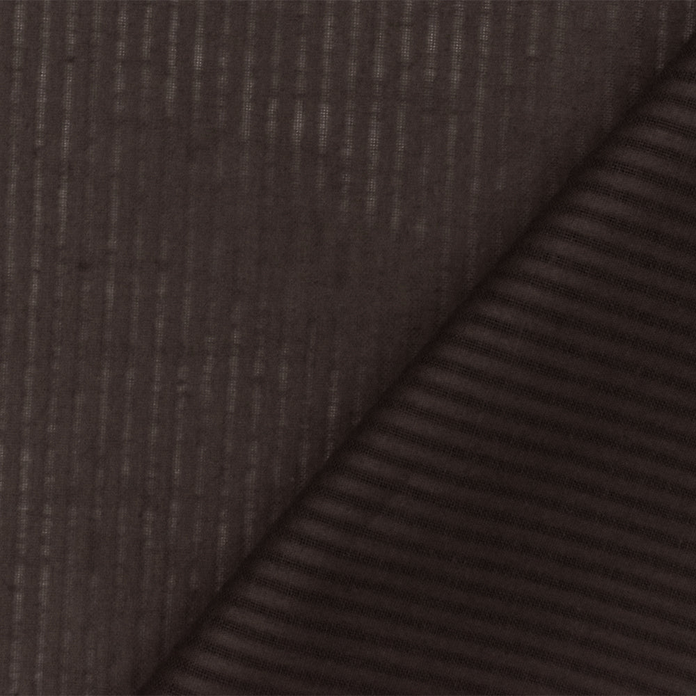 Brown Stripe Cotton Leno Woven Fabric