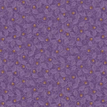 Benartex Autumn Breeze Acorn Twirl quilting cotton in Plum