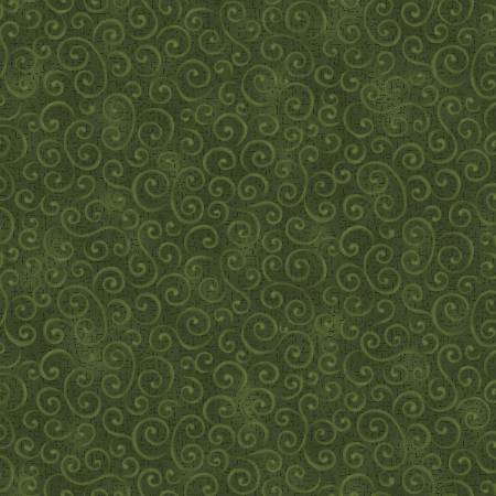 Benartex Autumn Breeze Swirling Winds quilting cotton in Pine