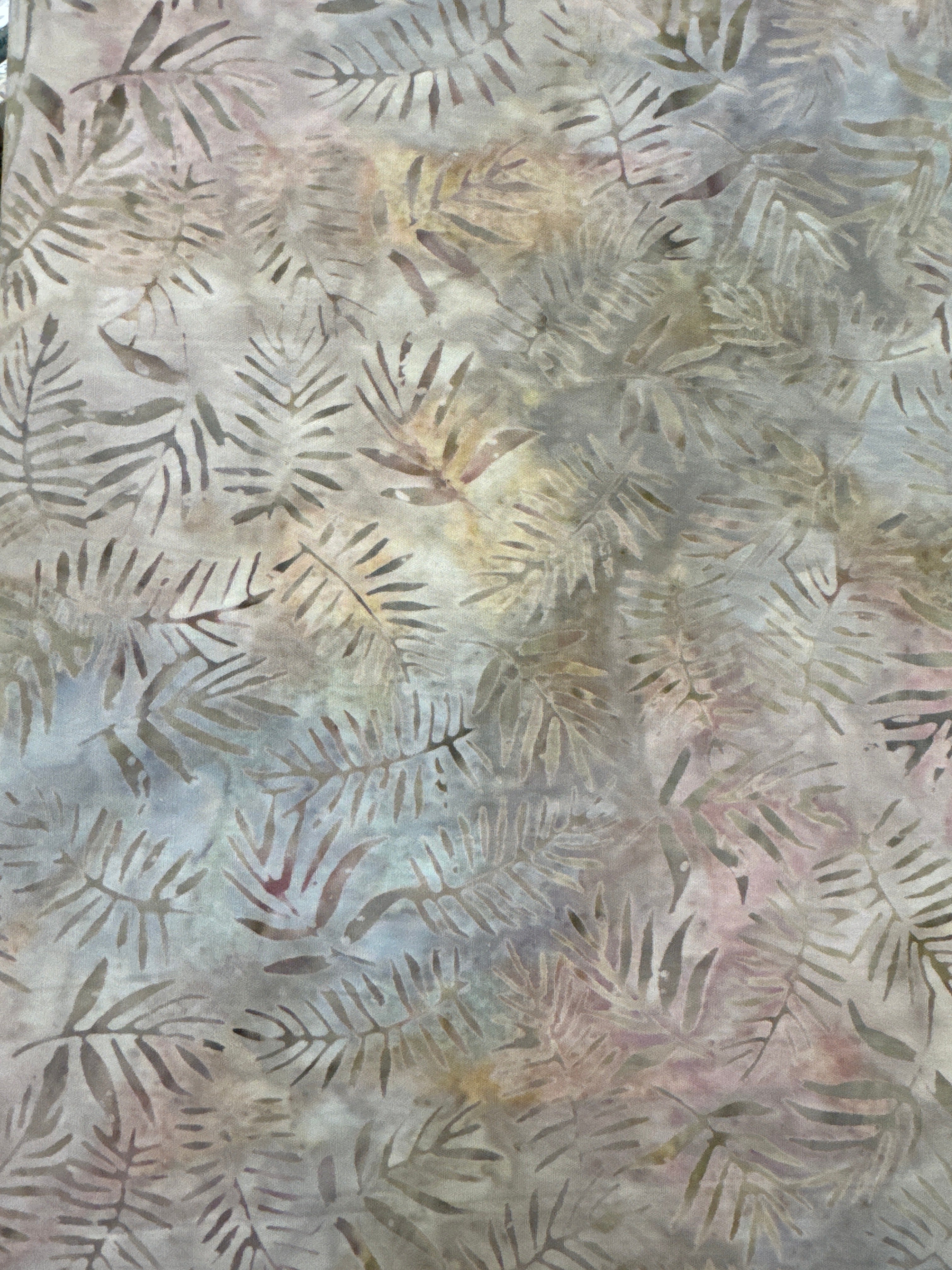 Andover Leaves on Pink and Blue quilting fabric