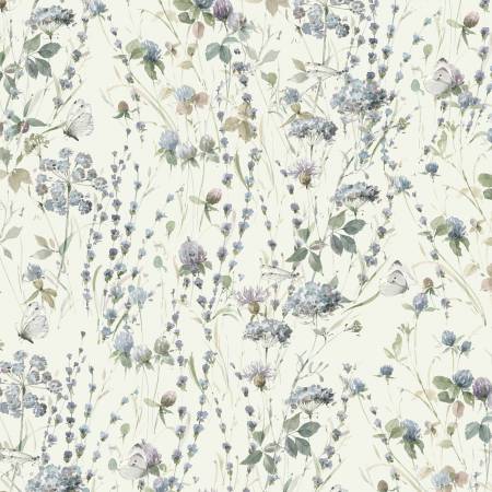 Wilmington Au Naturel green packed floral quilting cotton fabric