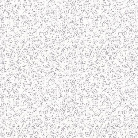 Wilmington Au Naturel ivory purple floral doodle quilting cotton fabric