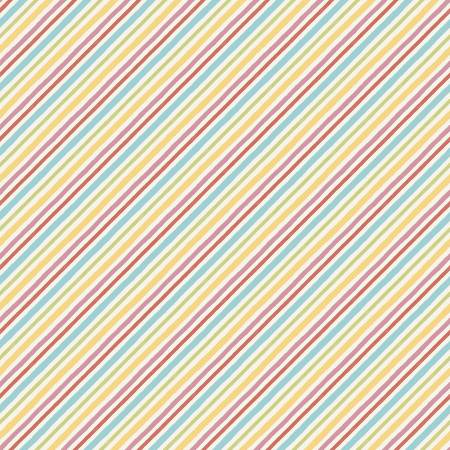 Wilmington Sweet Little Pleasures diagonal stripes quilting cotton fabric in Cream Multi