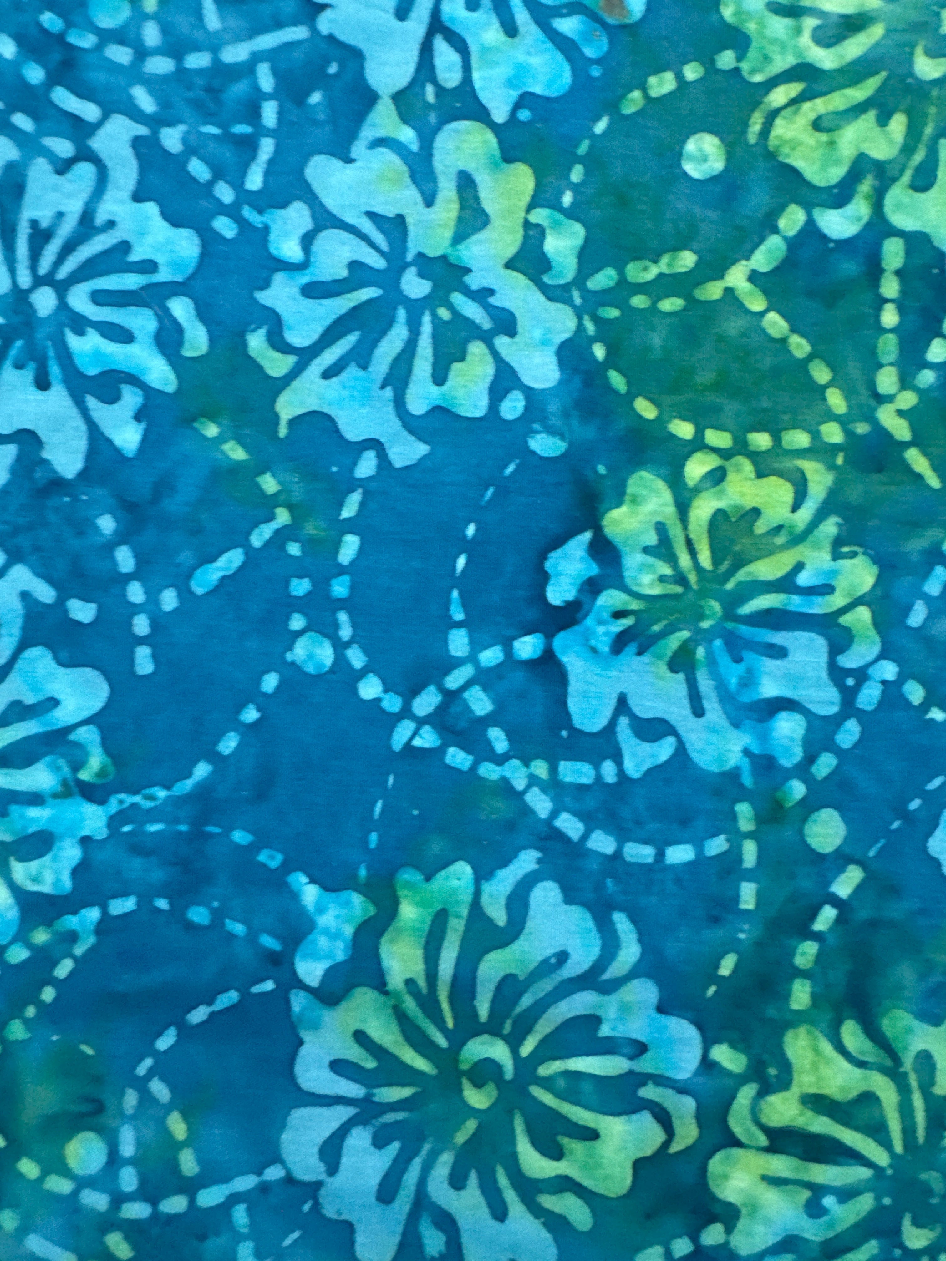 Lillies and Beads blue floral quilting fabric by Andover Fabrics