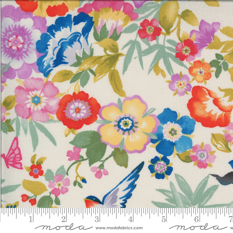 Moda Lulu Linen fabric detail view