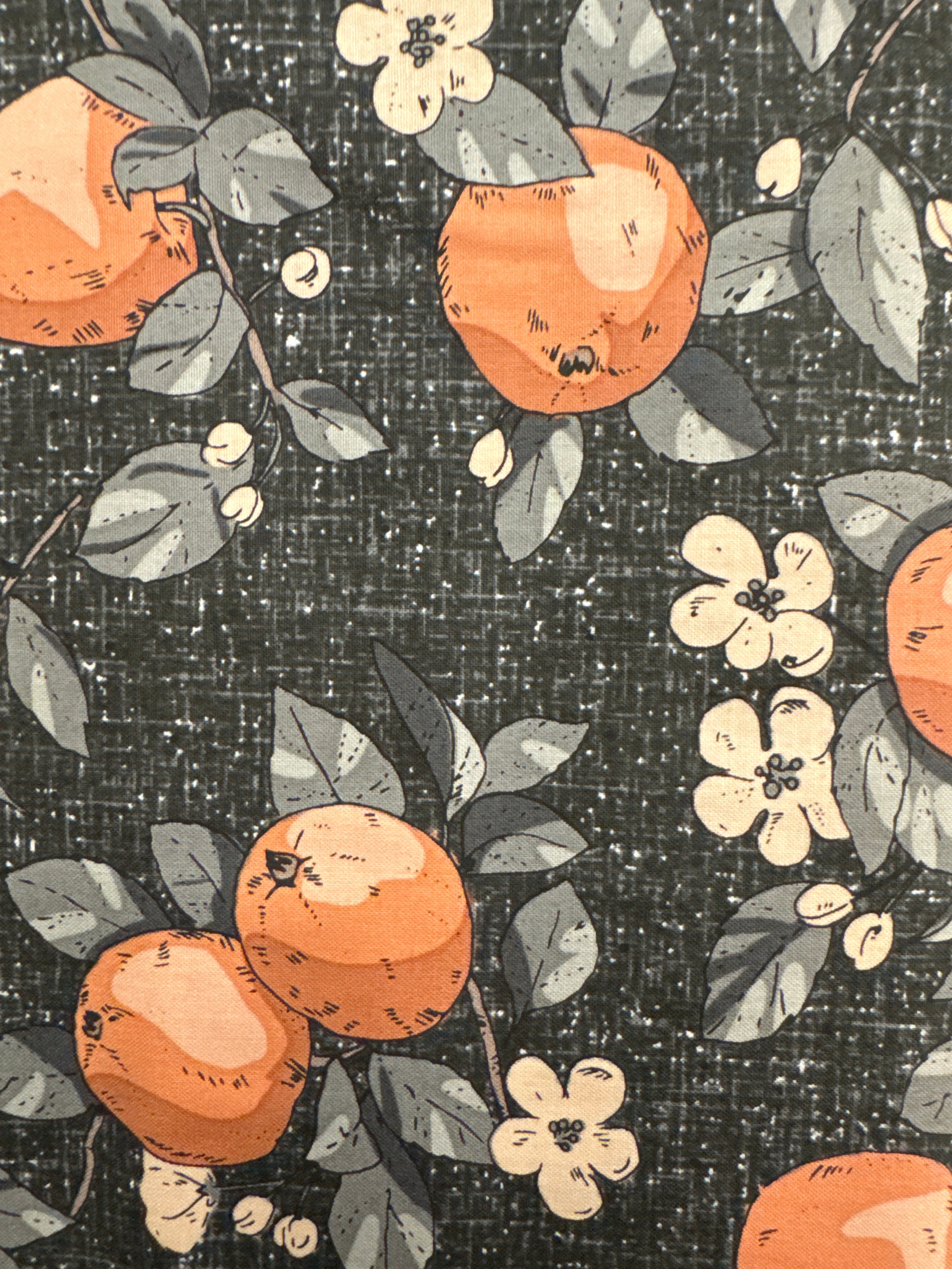 Klara Spruce Apples green novelty quilting fabric by Figo