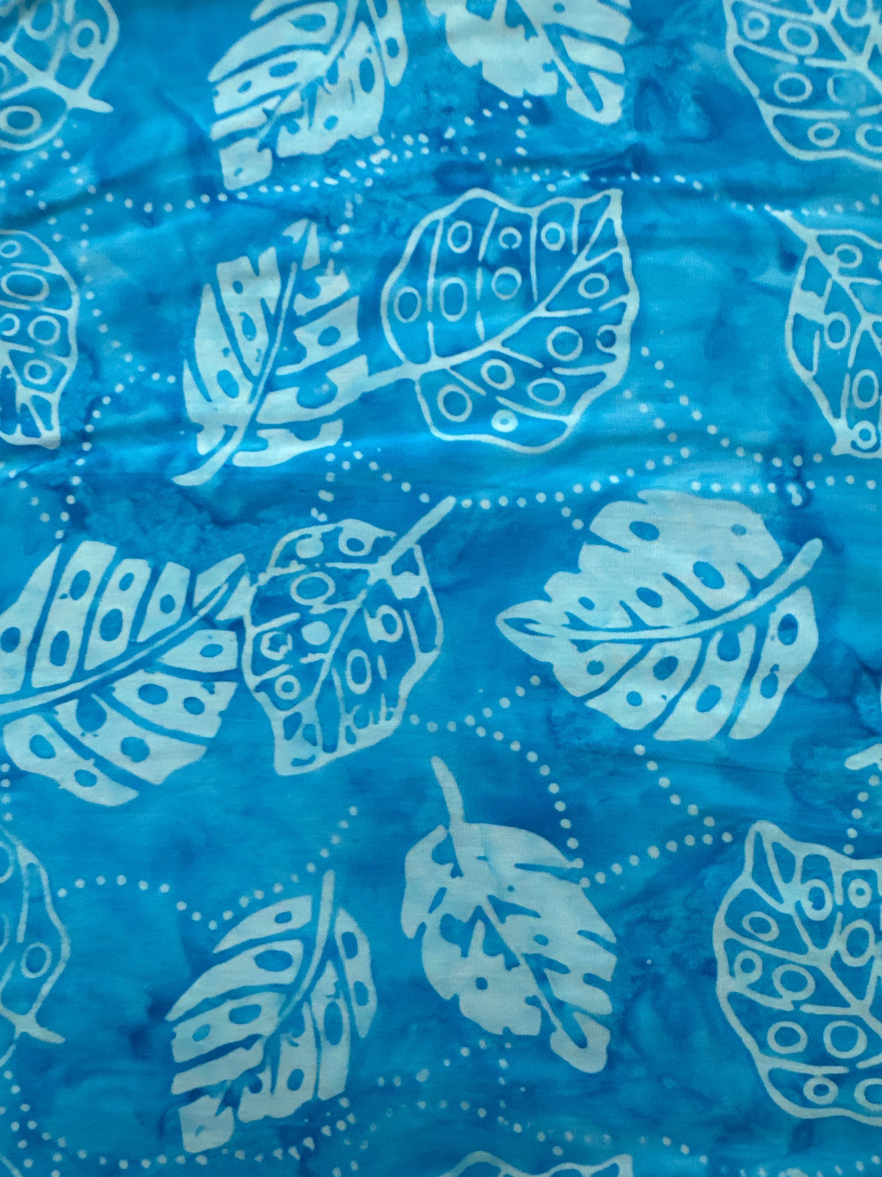 Surf Bay Leaves blue blender quilting fabric by Timeless Treasures