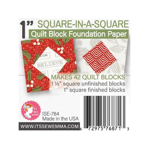1in Square in a Square Quilt Block Foundation Paper - Linda's Electric Quilters