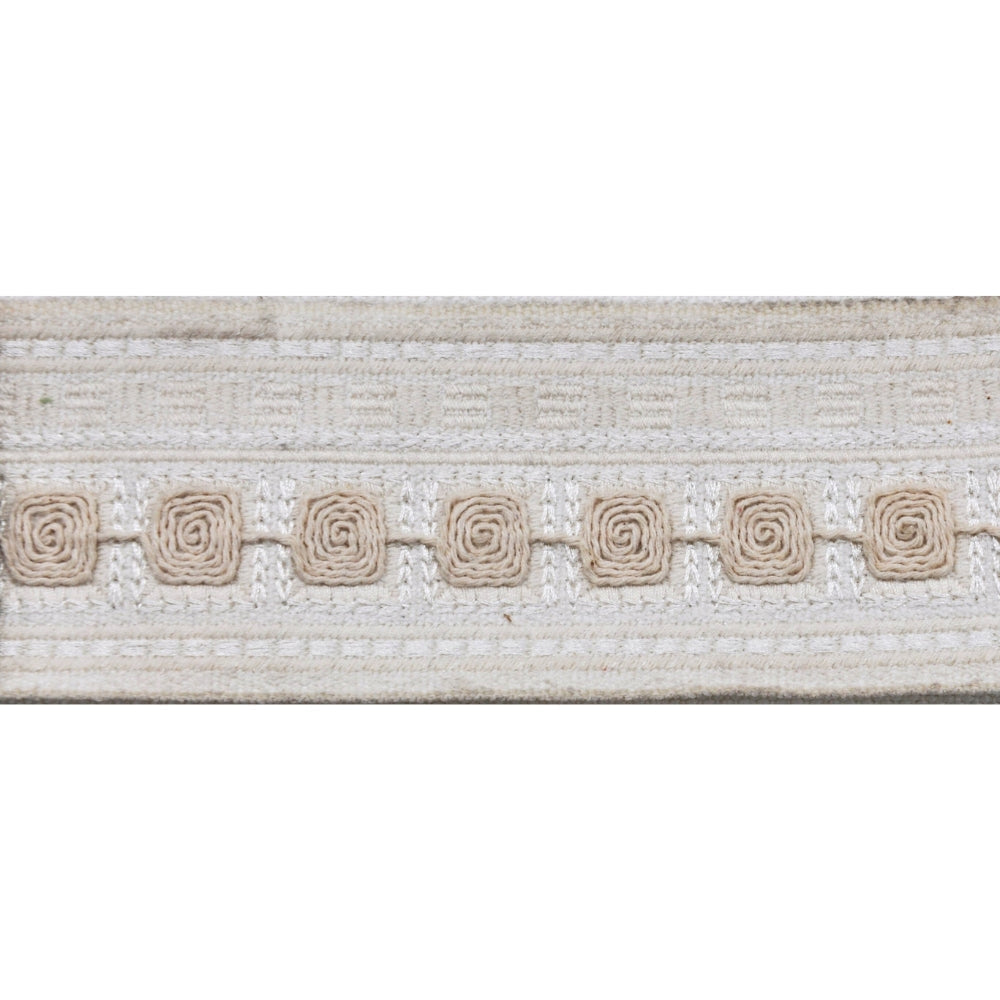 2 1/4-inch Decorative Embroidered Woven Trim Tape – Modern Crochet Square– 5 Yard Roll | Style BR-7567