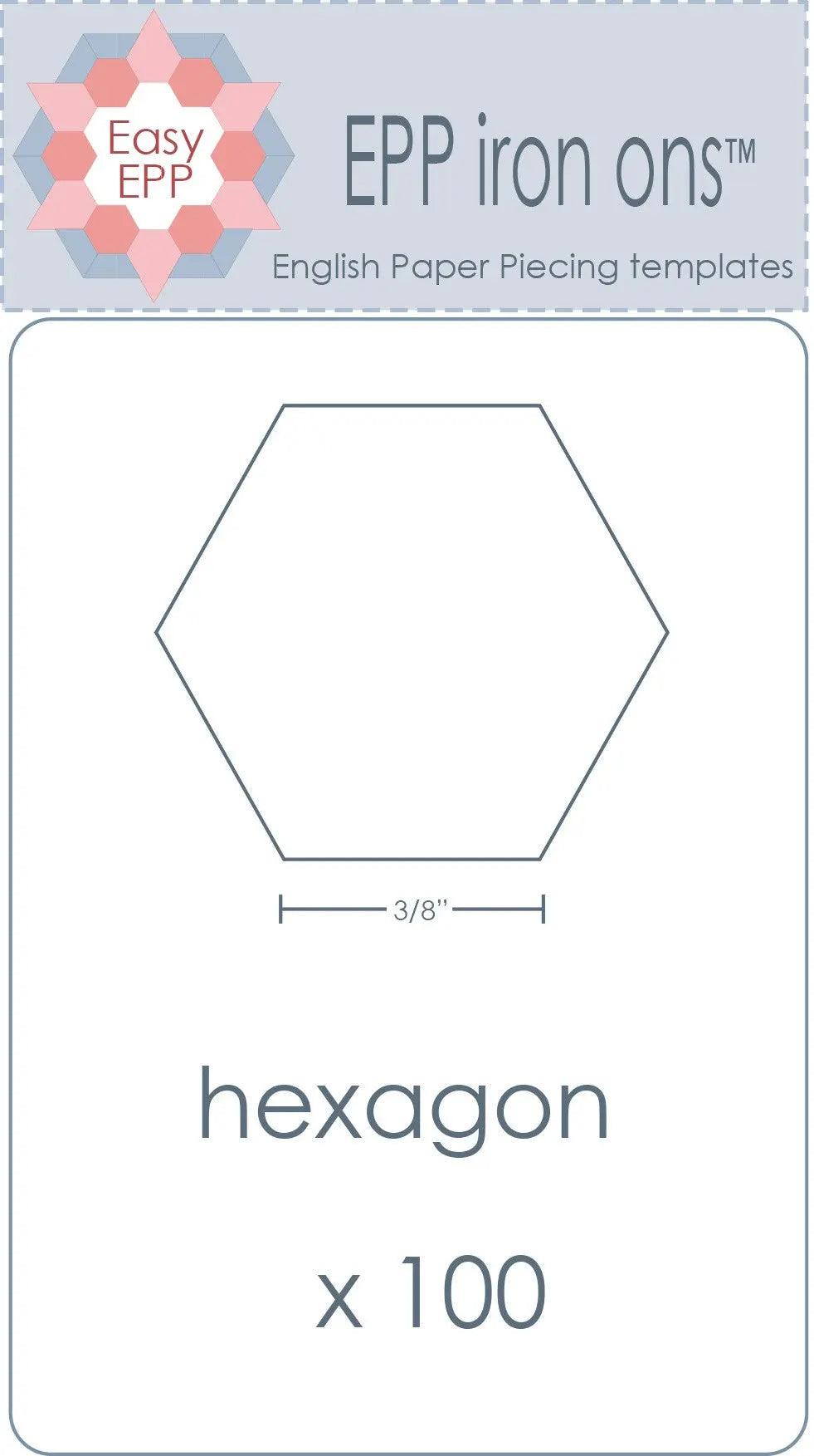 2-1/4in Hexagon EPP Iron-On x 50 - Linda's Electric Quilters