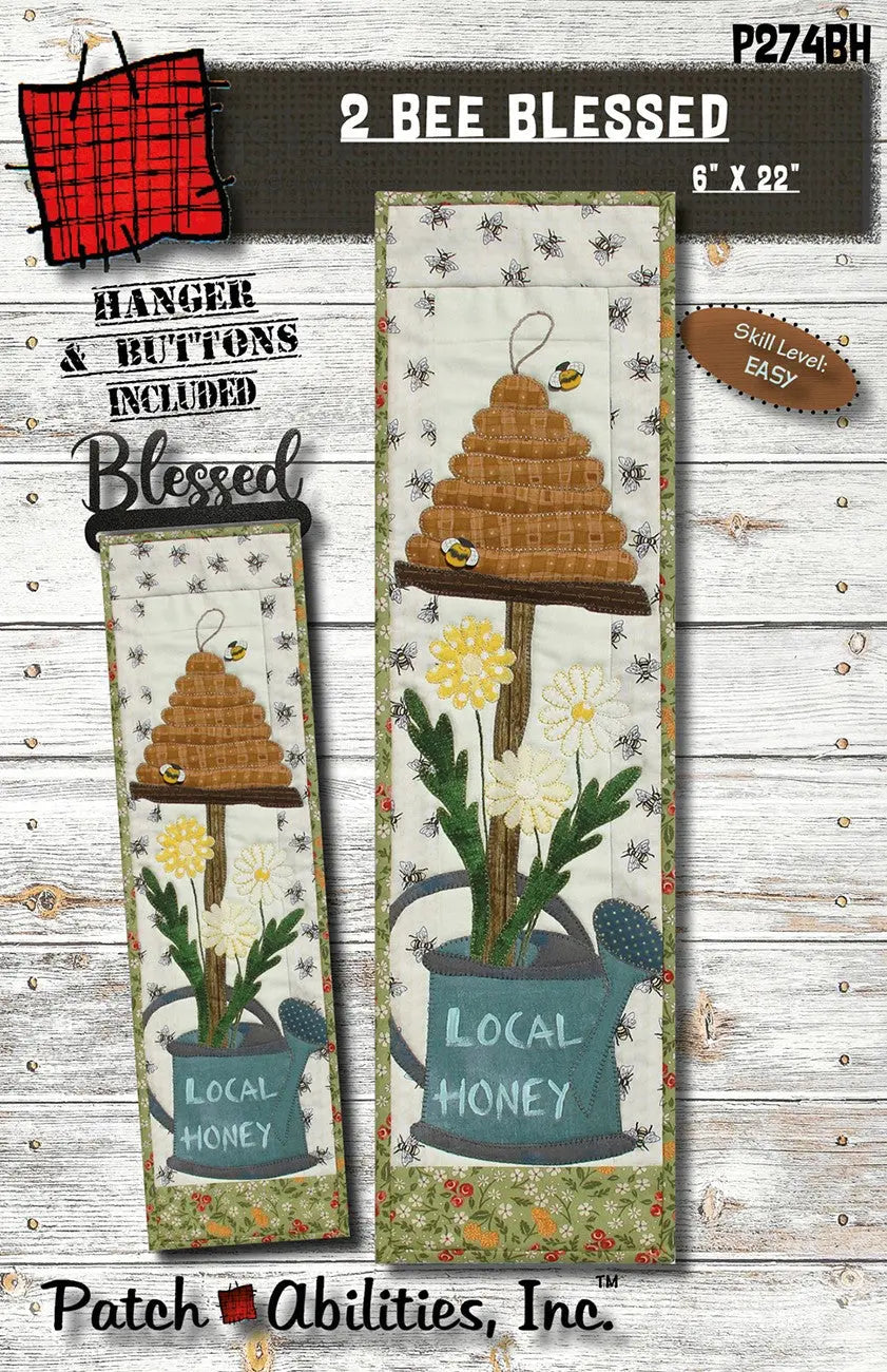 2 Bee Blessed with Buttons and Hanger - Linda's Electric Quilters