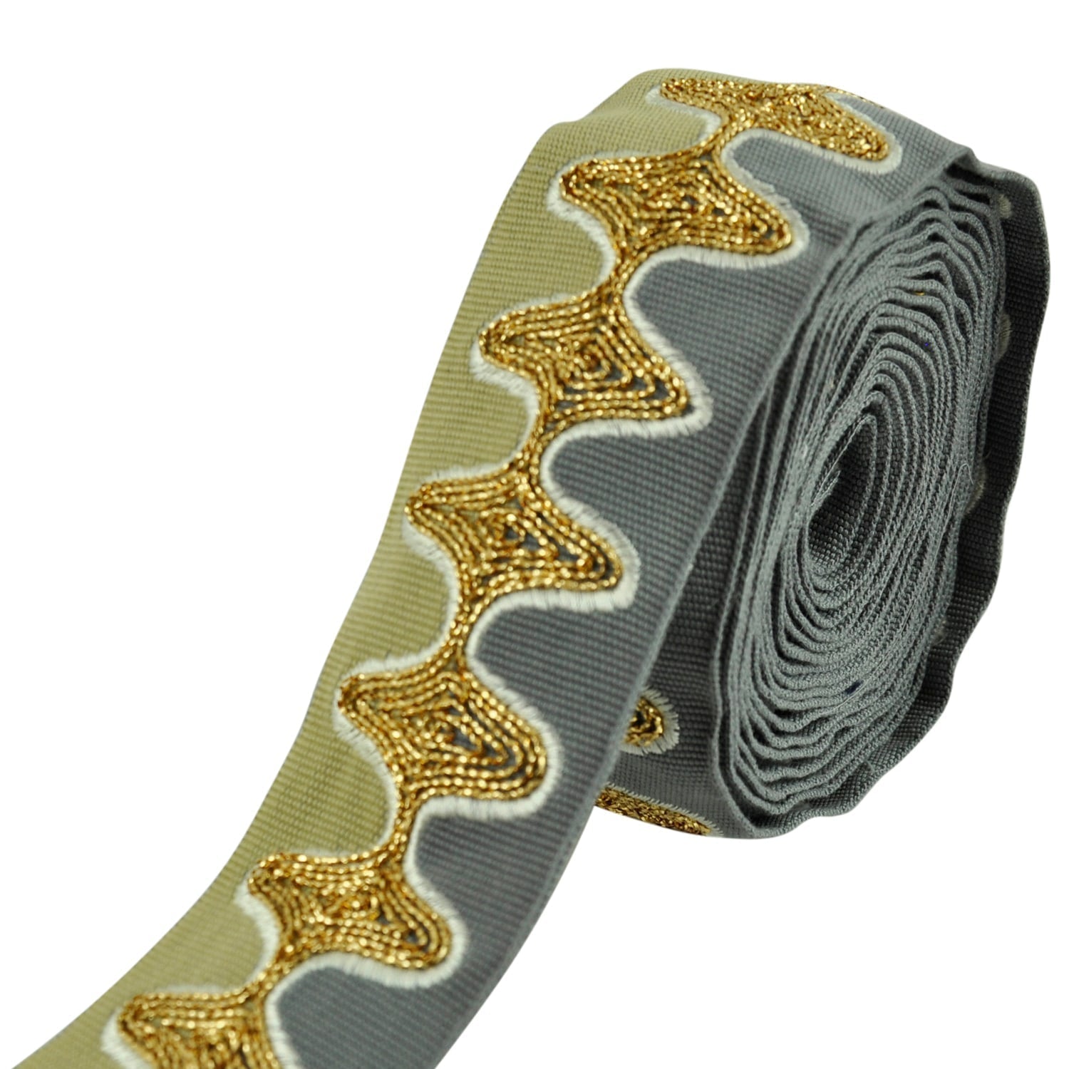 2-inch Decorative Bose Waves Embroidered Trim Tape – 5 Yard Roll | Style BR-7533