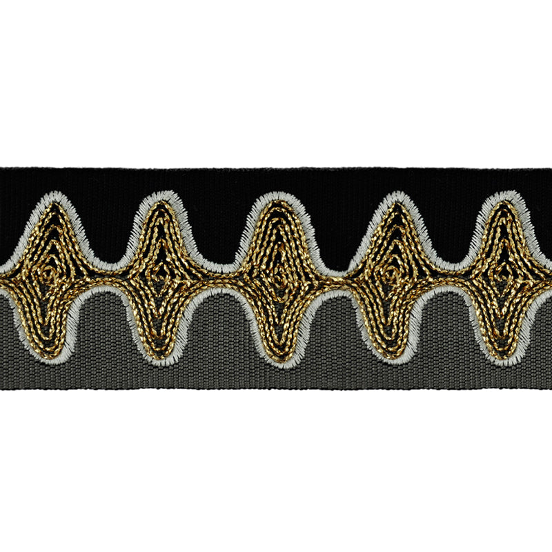 2-inch Decorative Bose Waves Embroidered Trim Tape – 5 Yard Roll | Style BR-7533