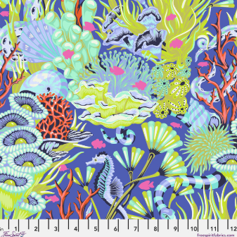 Reef What You Sew Marine Floral Reef quilting fabric by Tula Pink for Free Spirit