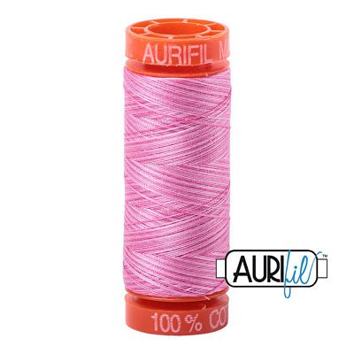 Aurifil 12wt variegated cotton thread 3660 Bubblegum 55yd spool