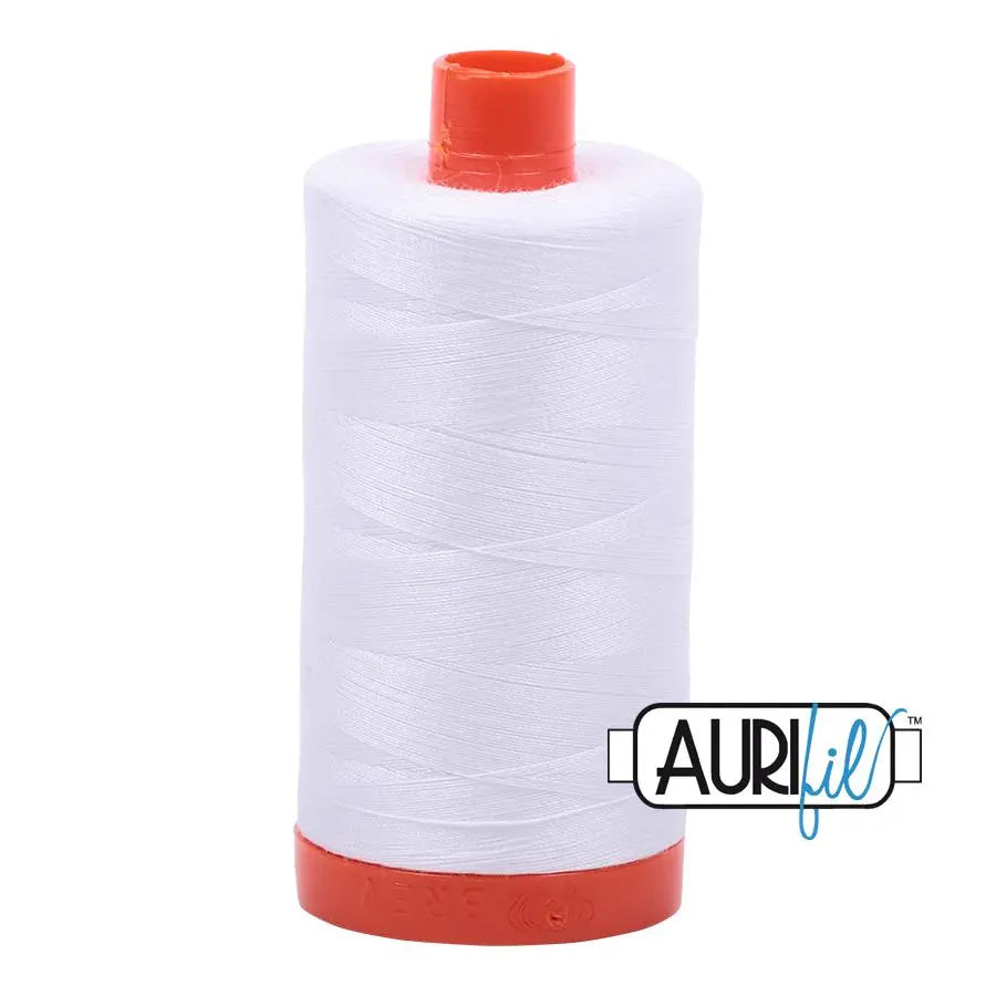 2024 White Aurifil Cotton 50wt Large Spool