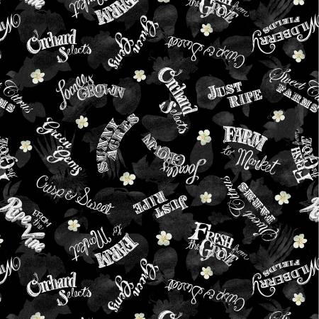 Wilmington Prints Word Toss Black quilting fabric — Fresh From the Grove word print