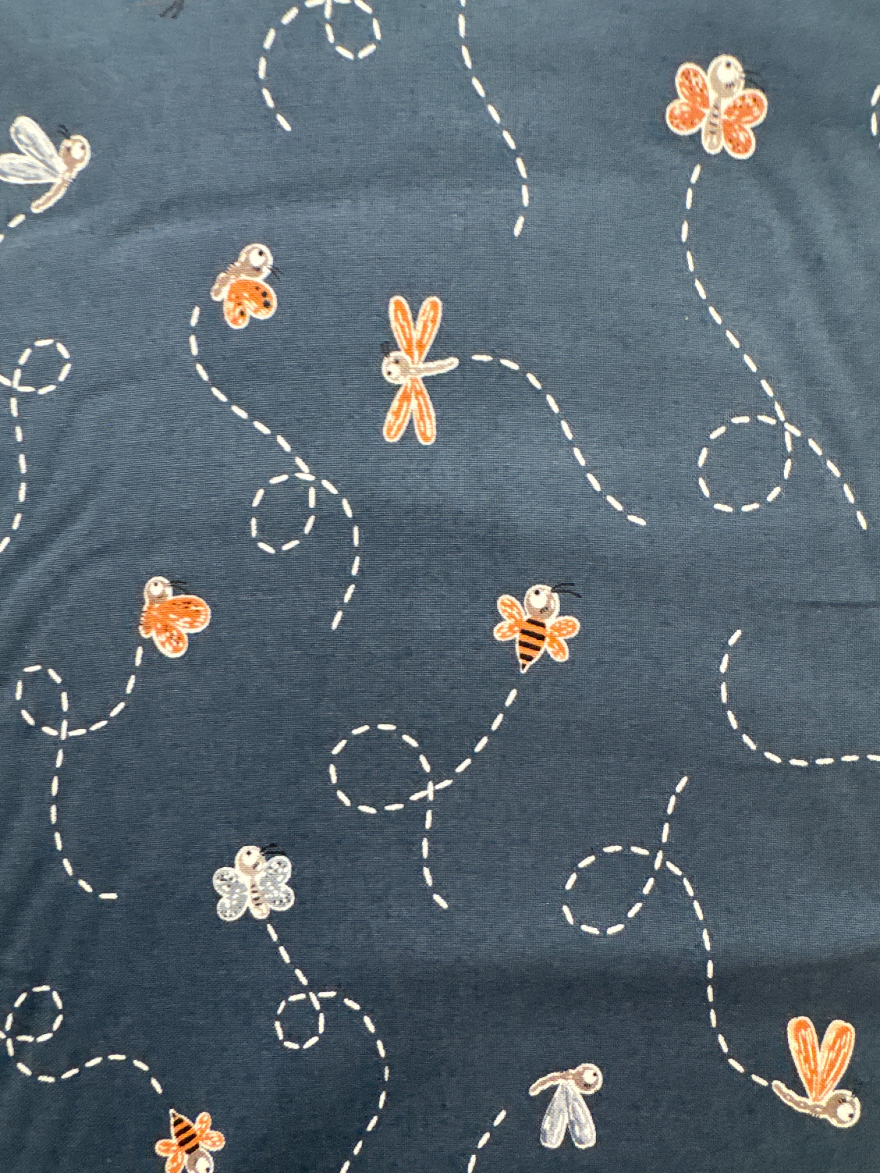 Chirp Navy Dragonflies novelty quilting fabric by Elena Amo for Moda