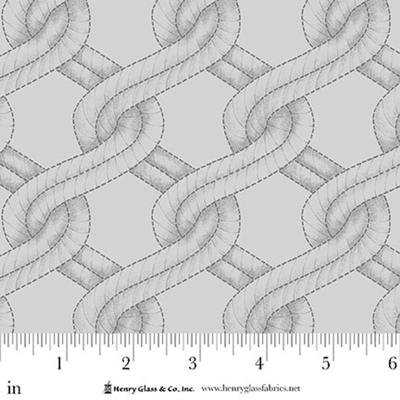 Grey Twisted Rope Stitched Braid Cotton Wideback Fabric Per Yard