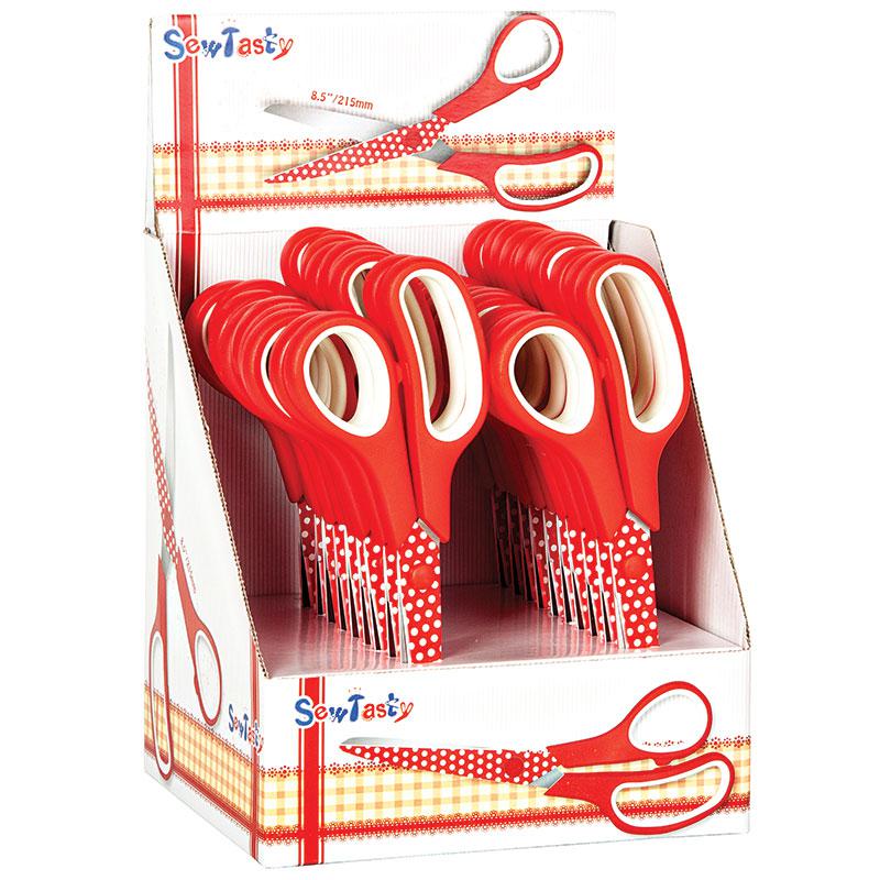 Red polka dot 8.5 inch fabric scissors