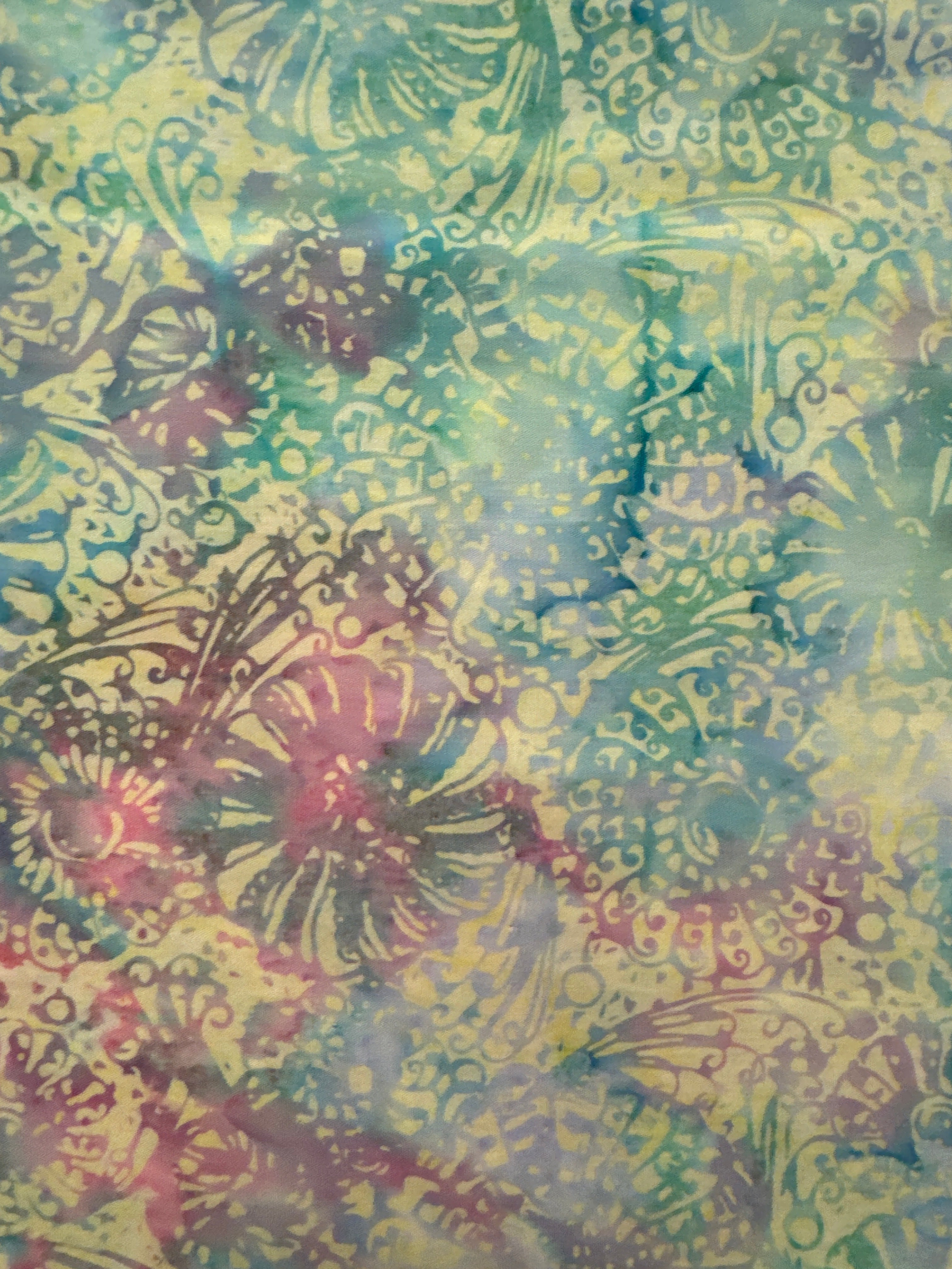 Flutter Sherbet Flowers on White floral quilting fabric by Blank Quilting