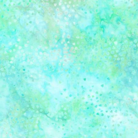 Cream and blue small triangles batik quilting fabric