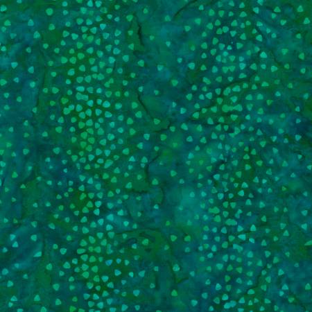 Wilmington teal and yellow small triangles batik quilting fabric