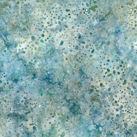 Wilmington Shoreline Dotty Toss batik quilting cotton in Blue Green