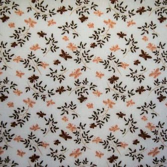 Vintage Miniatures Butterfly Brown on Beige Cotton 44"/45" Fabric Per Yard