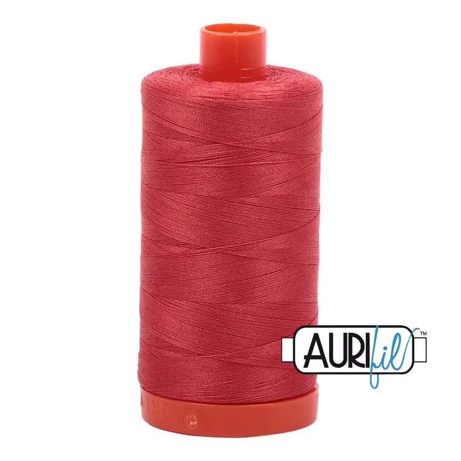 2255 Dark Red Orange Aurifil Cotton 50wt Large Spool