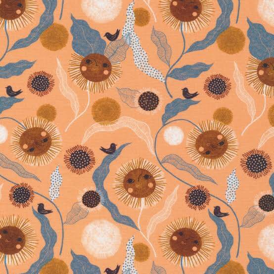 Cloud9 Fabrics Idea Garden floral twirl GOTS organic quilting cotton