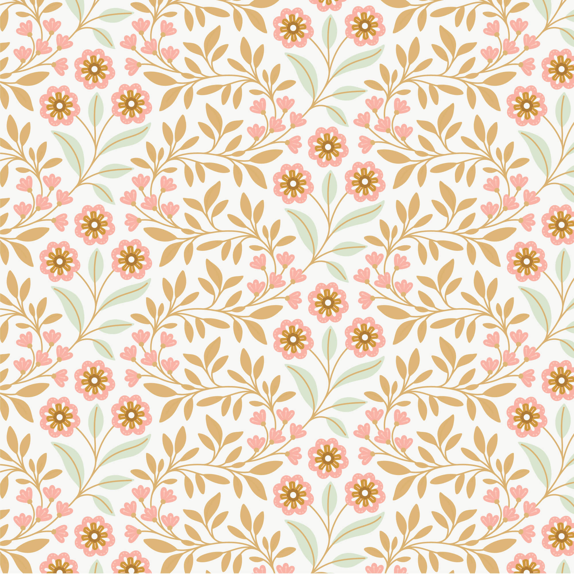 Vintage Charm - Flora 44" / 45" Fabric Per Yard