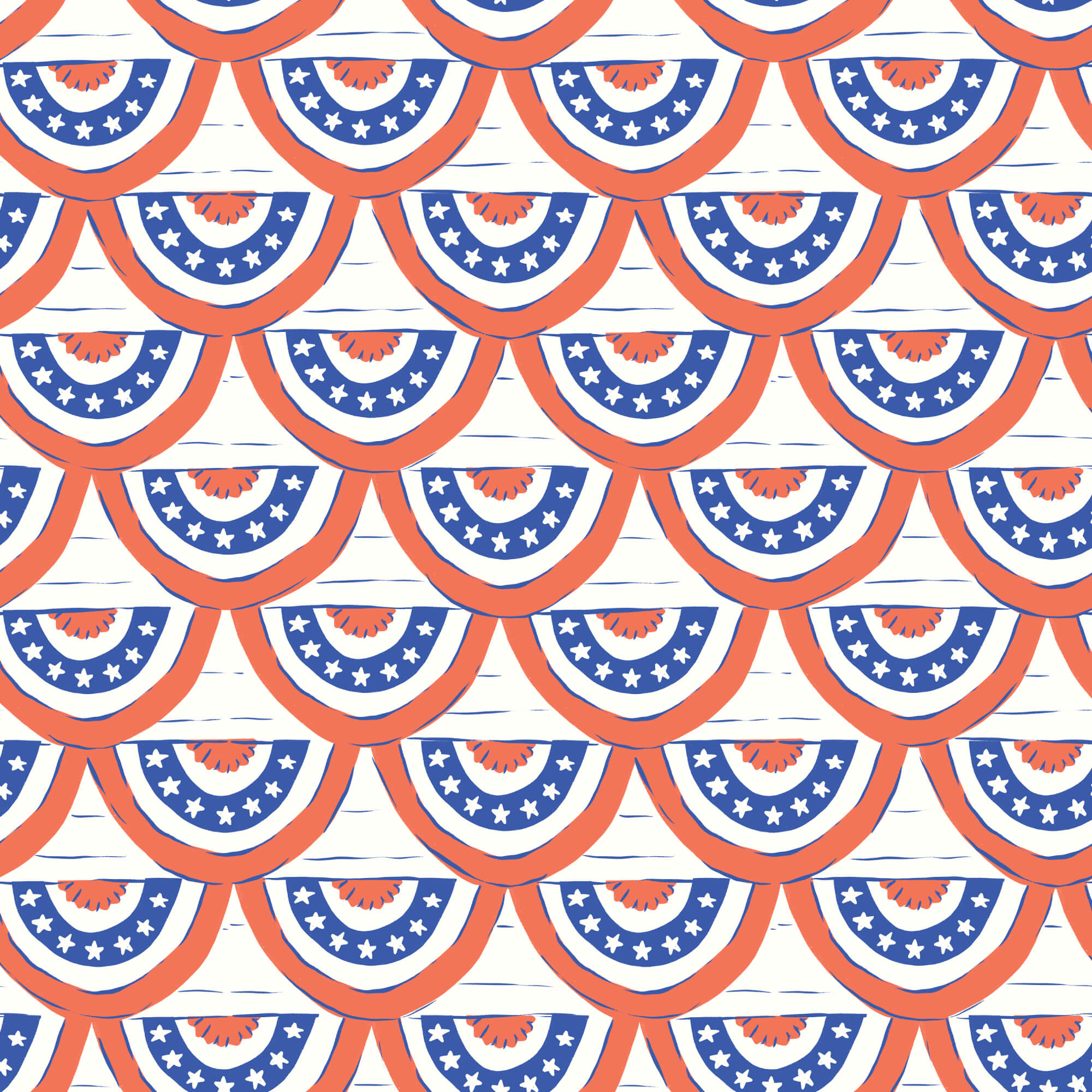 Stars, Stripes & Sun - Red White and Bunting 44" / 45" Fabric Per Yard