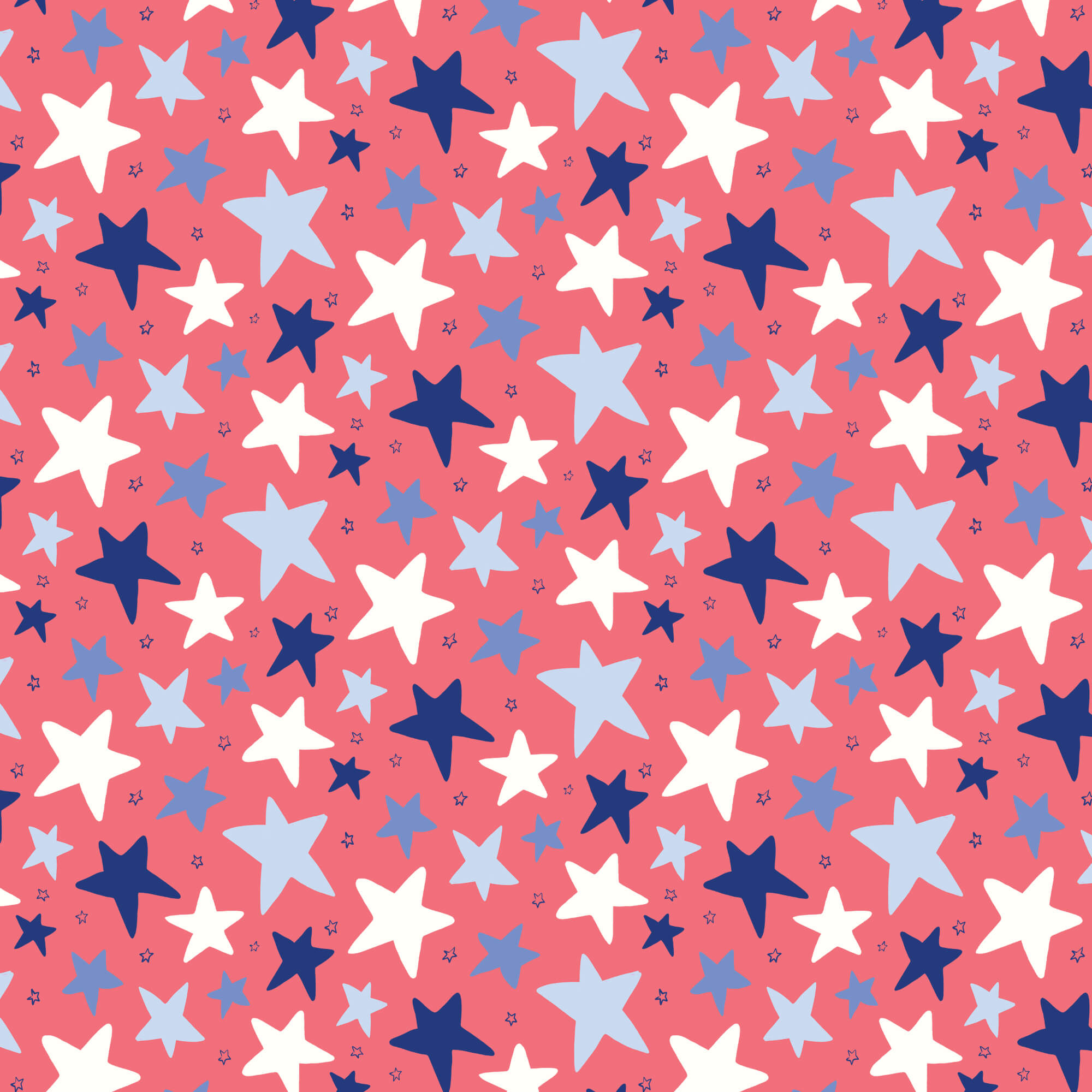 Stars, Stripes & Sun - Star Spangled - Red 44" / 45" Fabric Per Yard