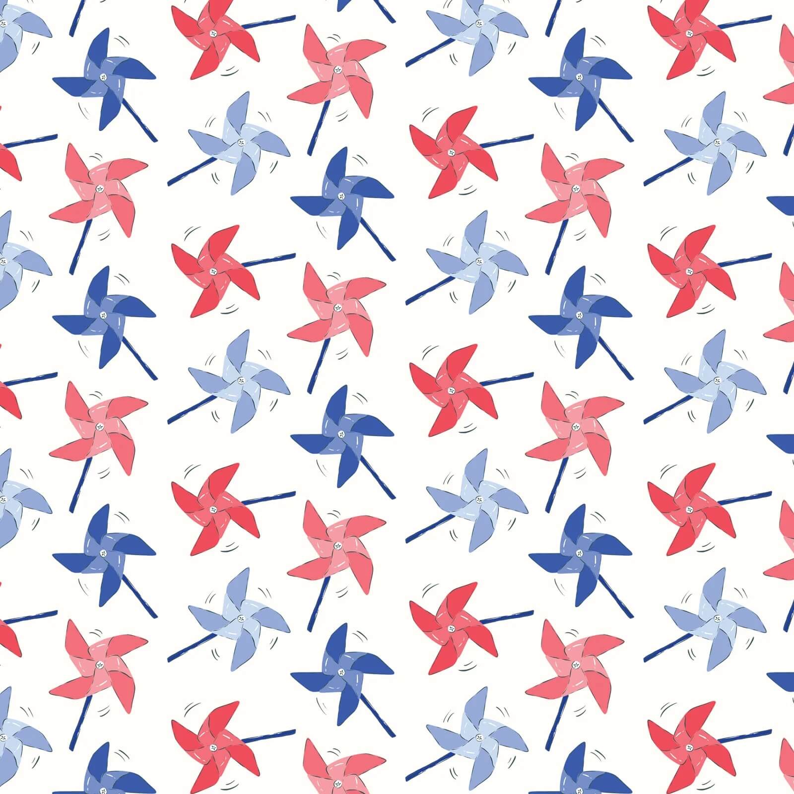 Stars, Stripes & Sun - Pinwheel Party 44" / 45" Fabric Per Yard