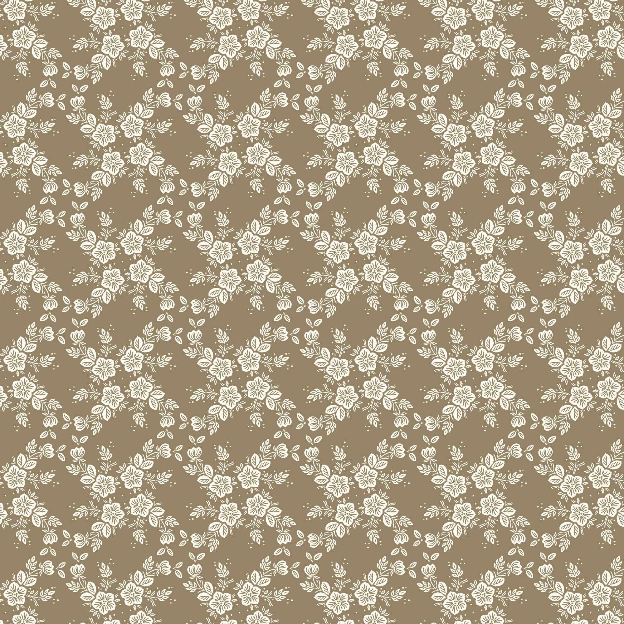 Cottage Garden - Lattice Vine - Brown 44" / 45" Fabric Per Yard