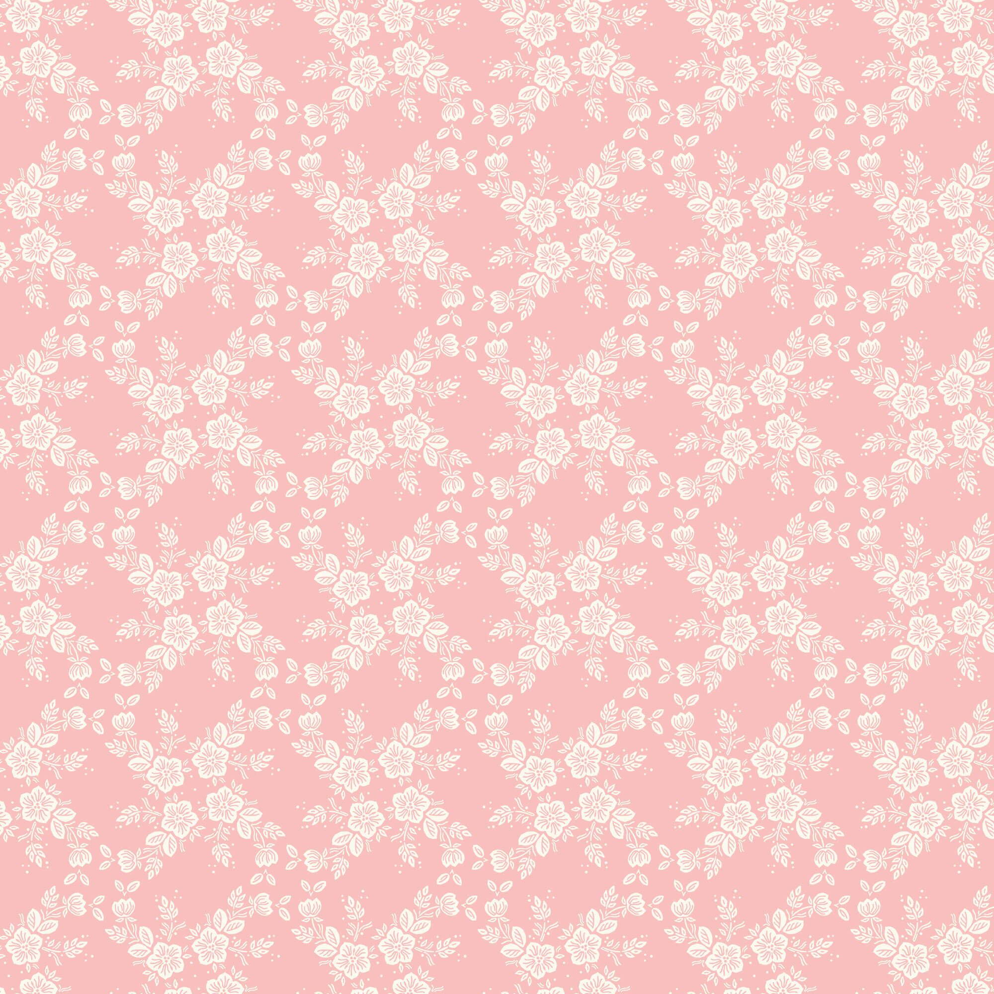 Cottage Garden - Lattice Vine - Pink 44" / 45" Fabric Per Yard