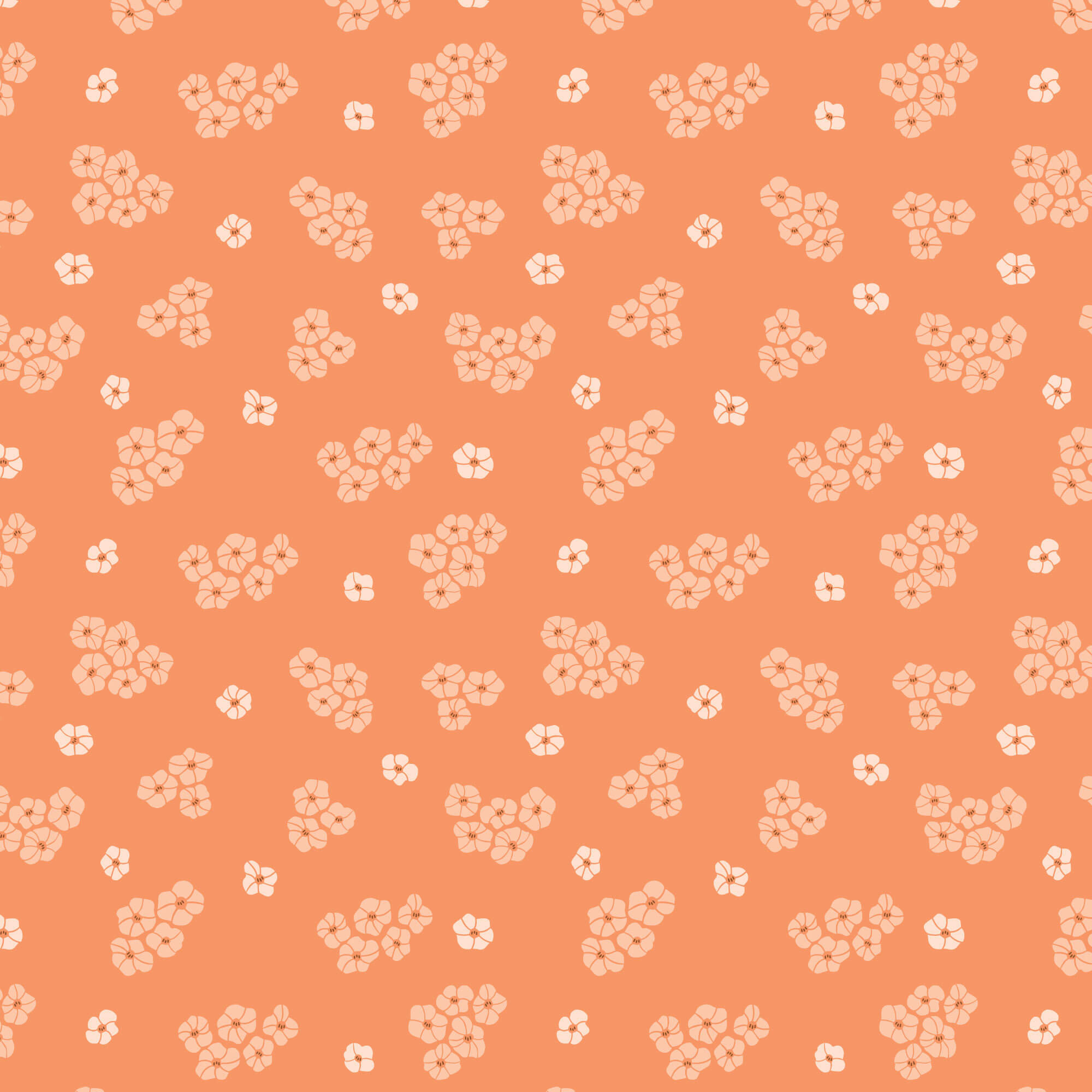 Florissima - Delightful Ditsy - Coral 44" / 45" Fabric Per Yard
