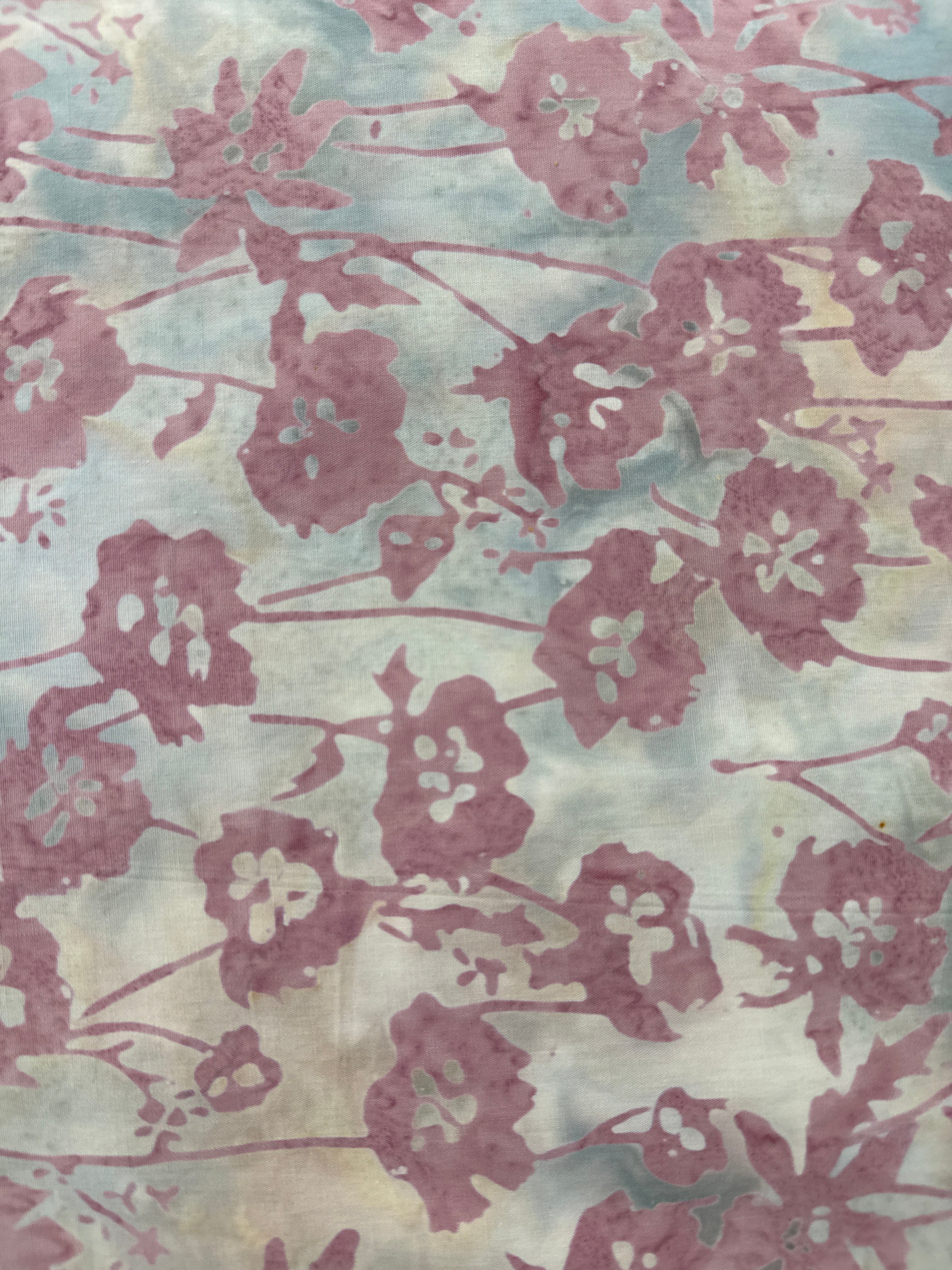 Andover Light Lavender Floral on Baby Blue quilting fabric