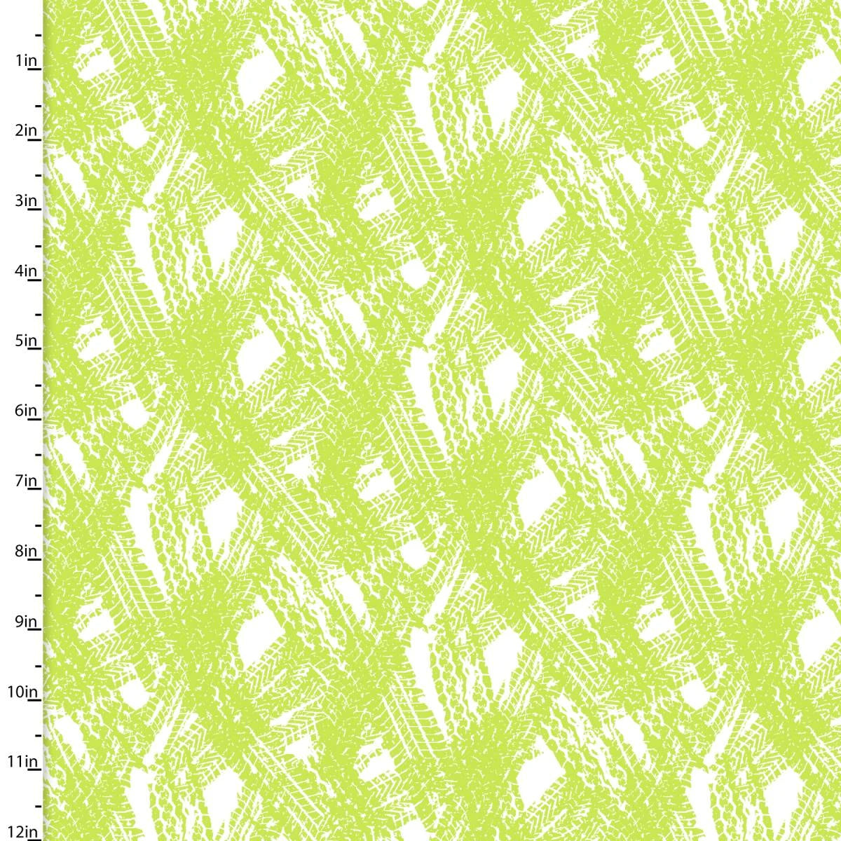 Dump, Dig & Rumble Lime 43"/44" Flannel Fabric Per Yard