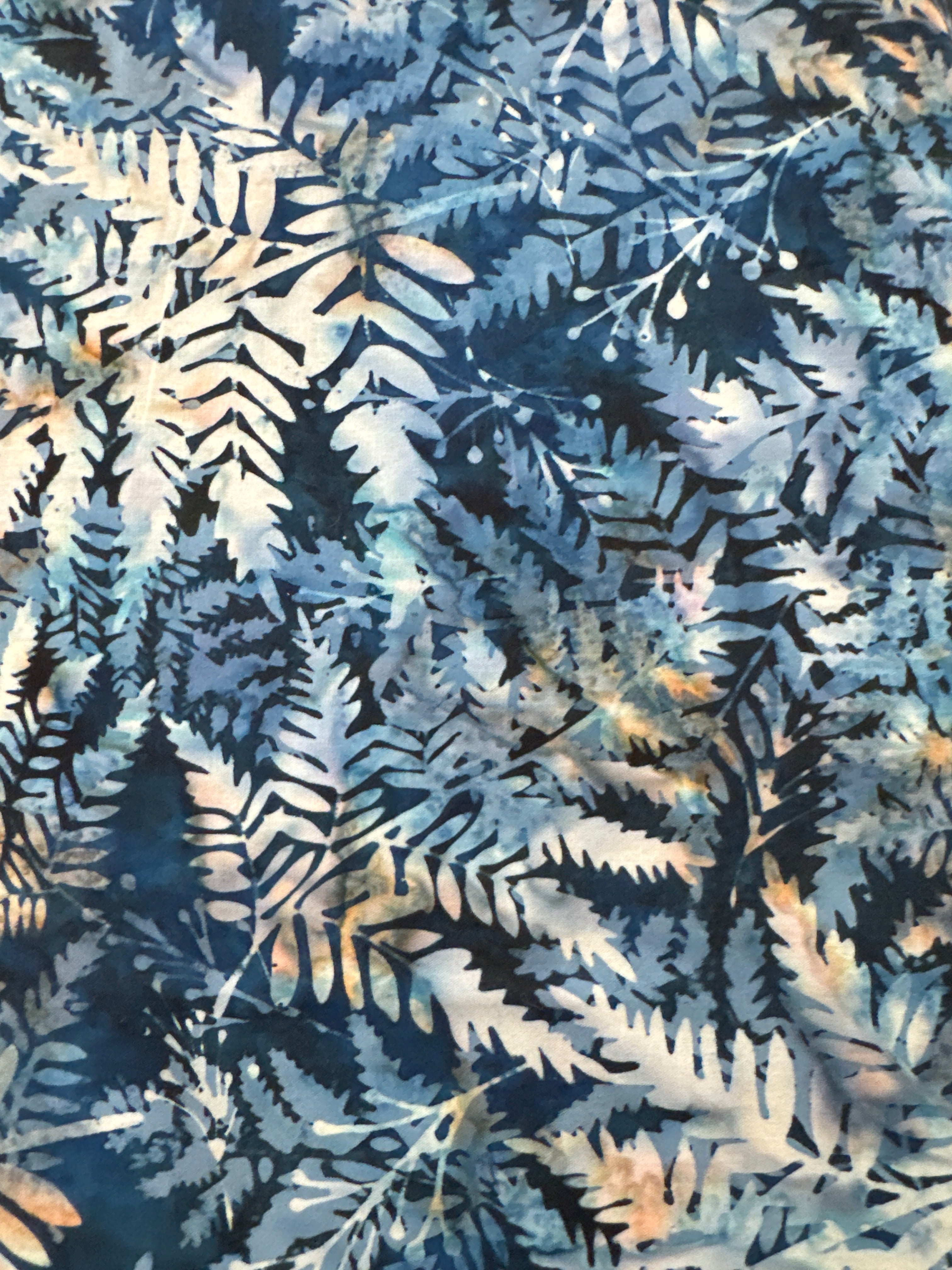 Navy Ferns blue blender quilting fabric by Hoffman Fabrics
