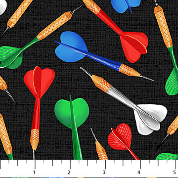 Northcott The Cave Darts novelty quilting cotton fabric